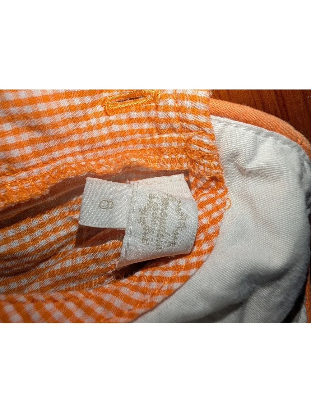 Vintage Orange Gingham Dress with Pumpkin Embroidery, Size 8